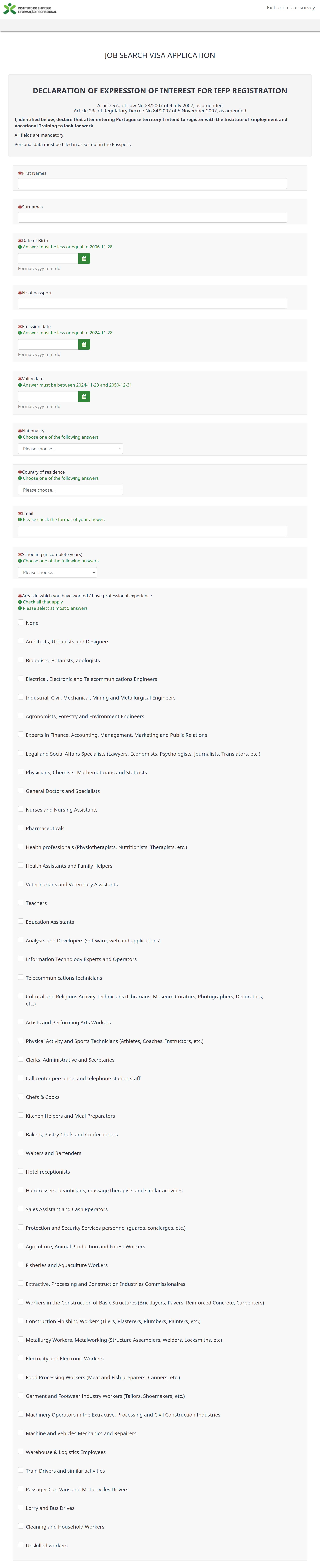 Portugal job seeker visa IEFP Part1