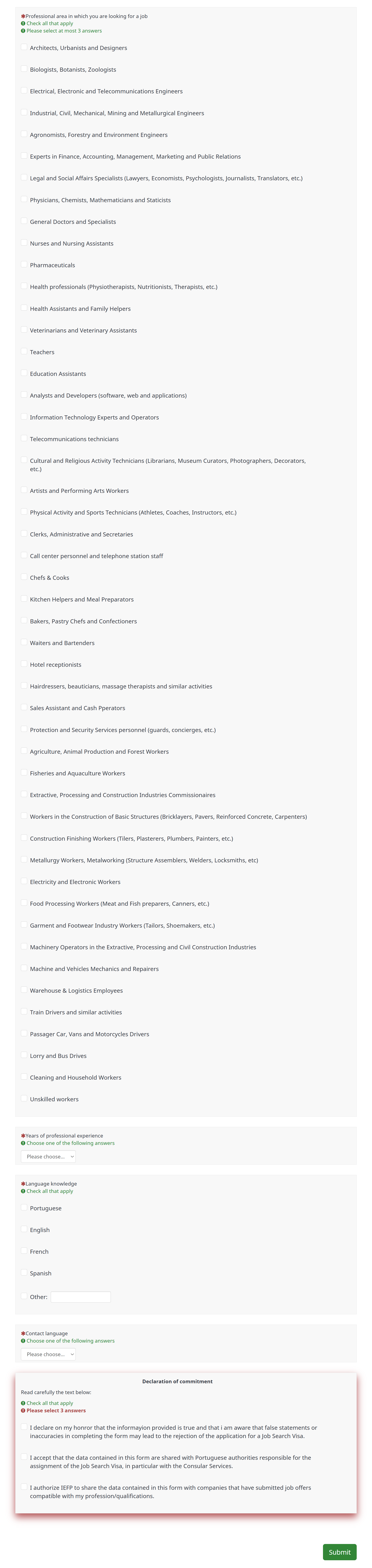 Portugal job seeker visa IEFP Part2